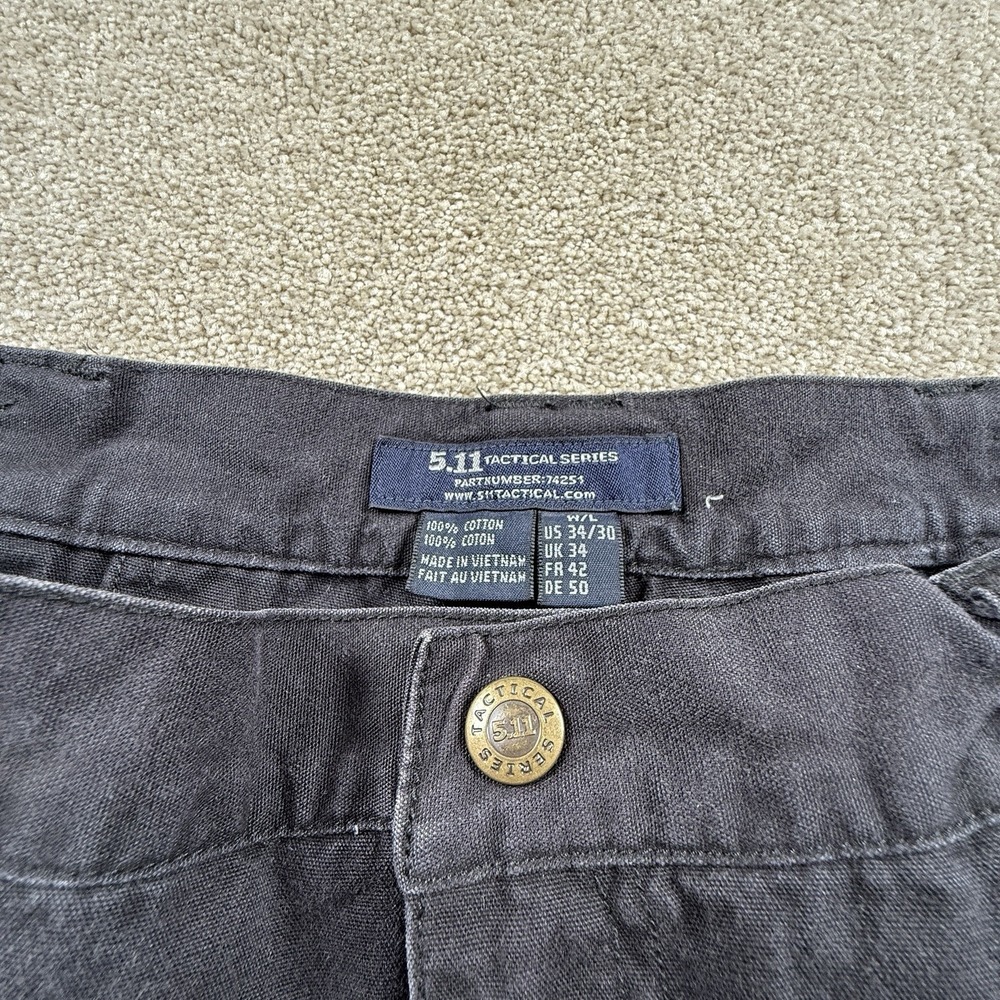 5.11 Tactical Pants Mens 34x30 Black Cargo Elastic Waist Outdoor Workwear - Picture 6 of 8